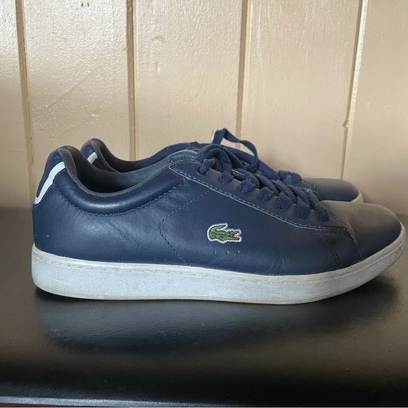 Lacoste Graduate Tonal Navy Leather Trainer Sneaker - Picture 6 of 8